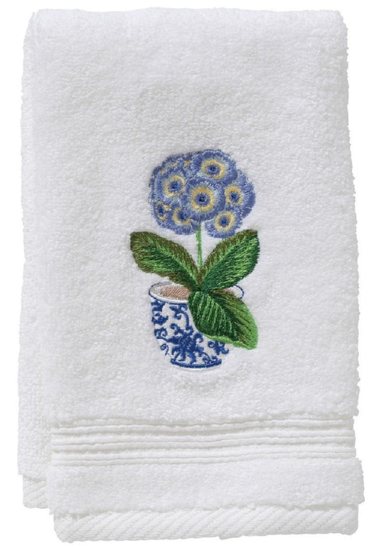 Guest Towel, Terry, Potted Primrose (Blue)