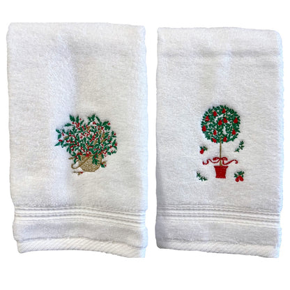 Guest Towel, Terry, Holly Basket (Green)