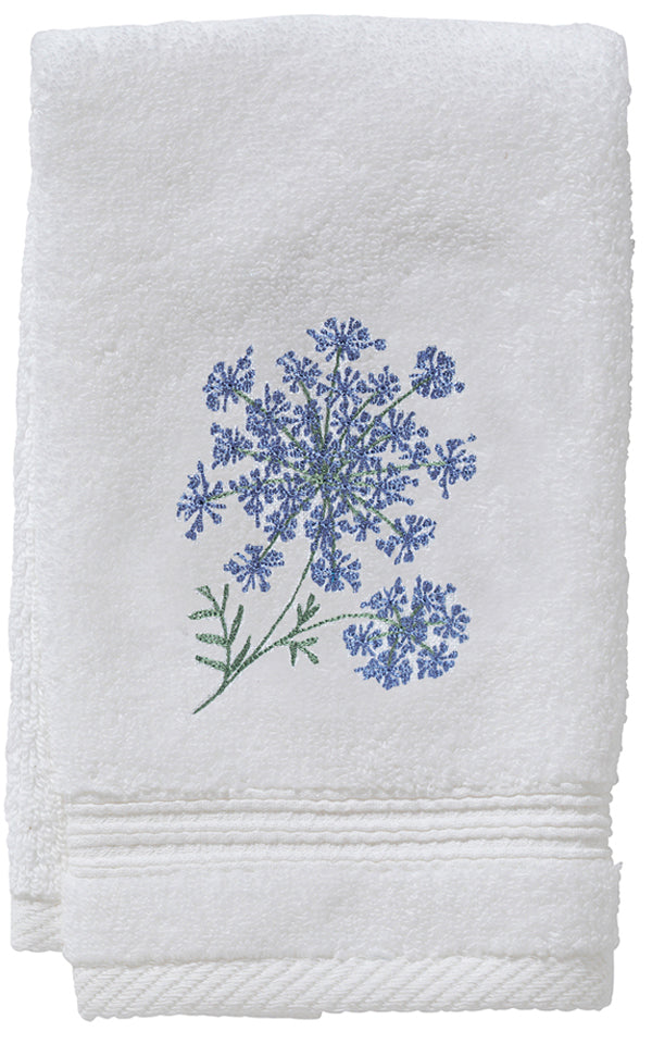 Guest Towel, Terry, Queen Anne's Lace (Blue)