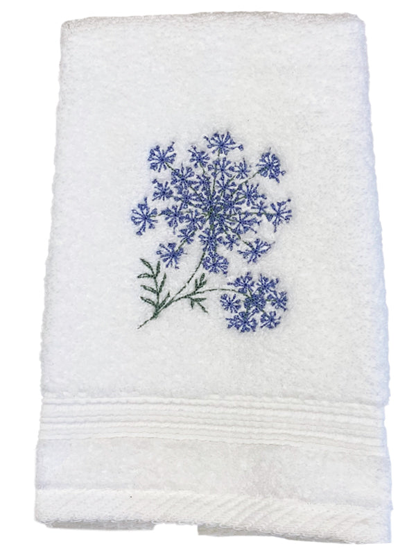 Guest Towel, Terry, Queen Anne's Lace (Blue)