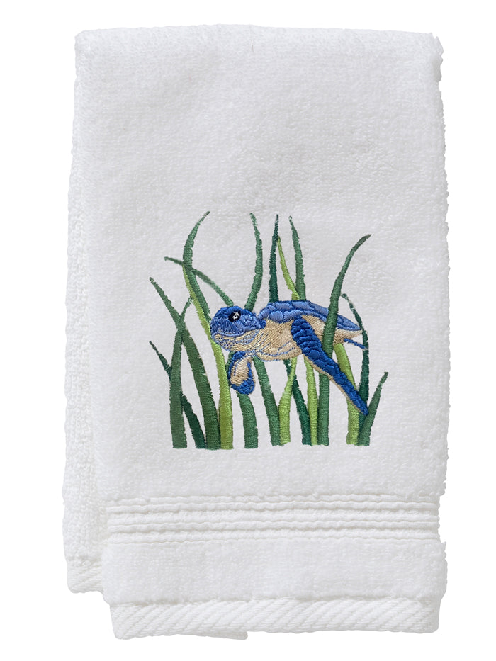 Guest Towel, Terry, Turtle in Reeds