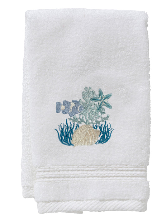 Guest Towel, Terry, Under the Sea (Aqua)