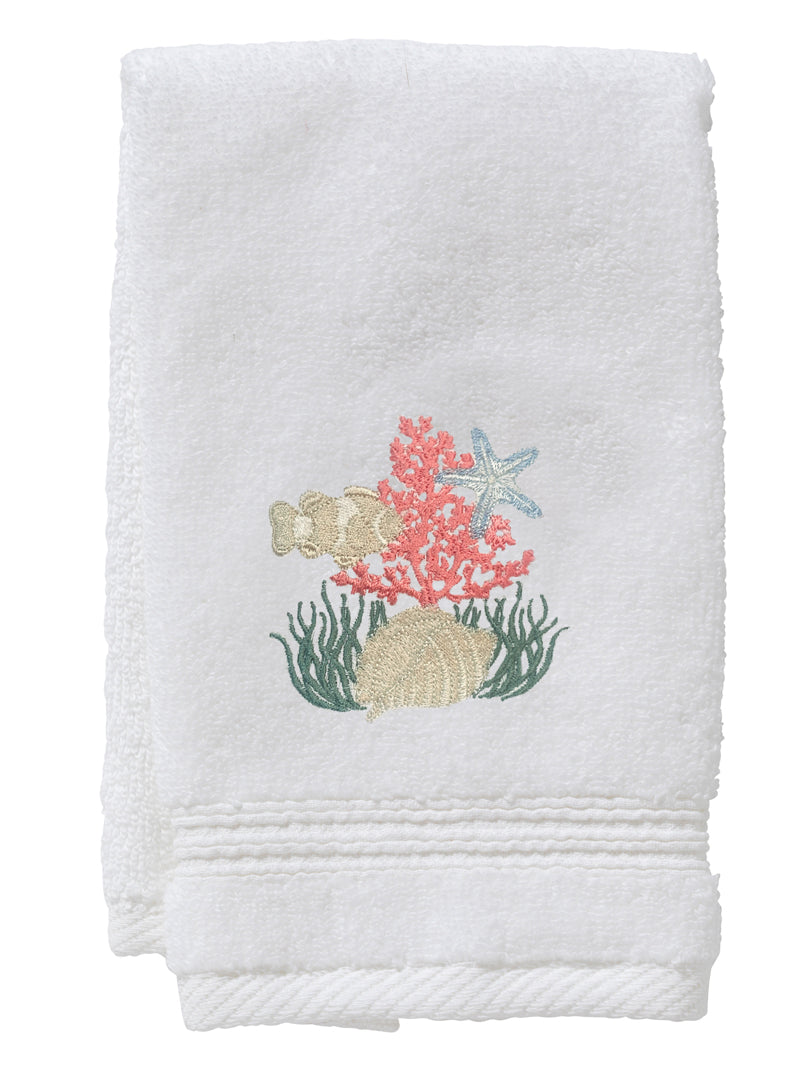 Guest Towel, Terry, Under the Sea (Coral)