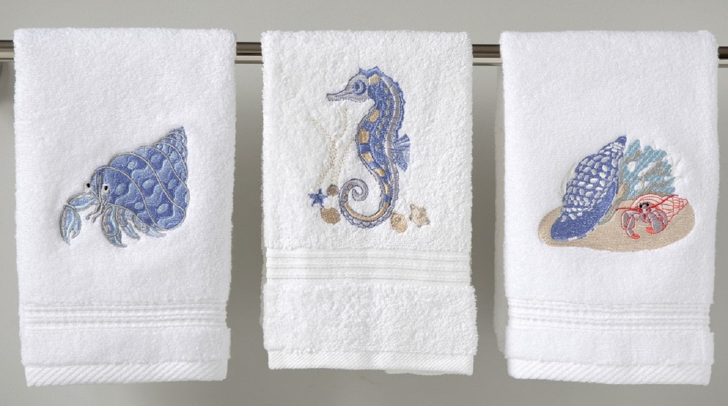 Guest Towel, Terry, Hermit Crab (Blue)
