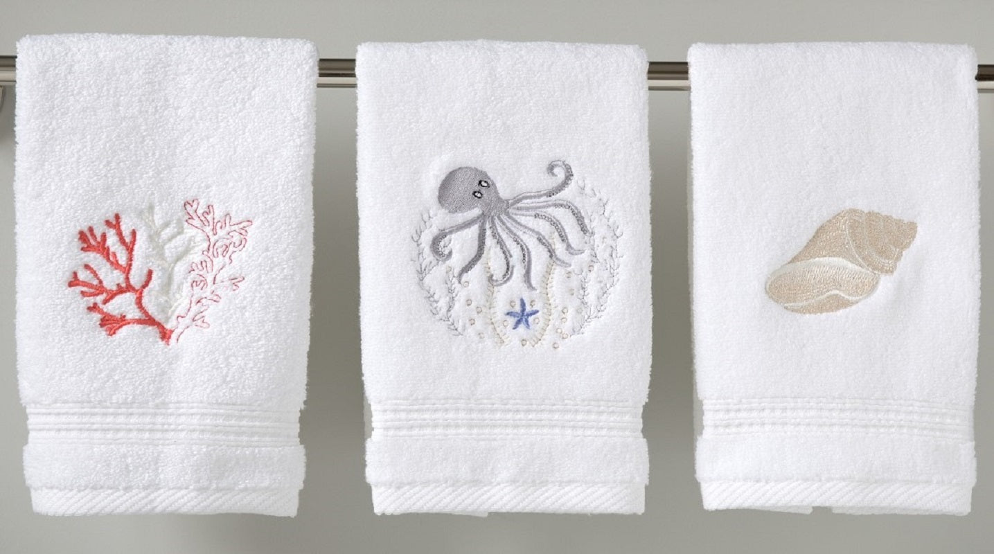 Guest Towel, Terry, Octopus (Pewter)