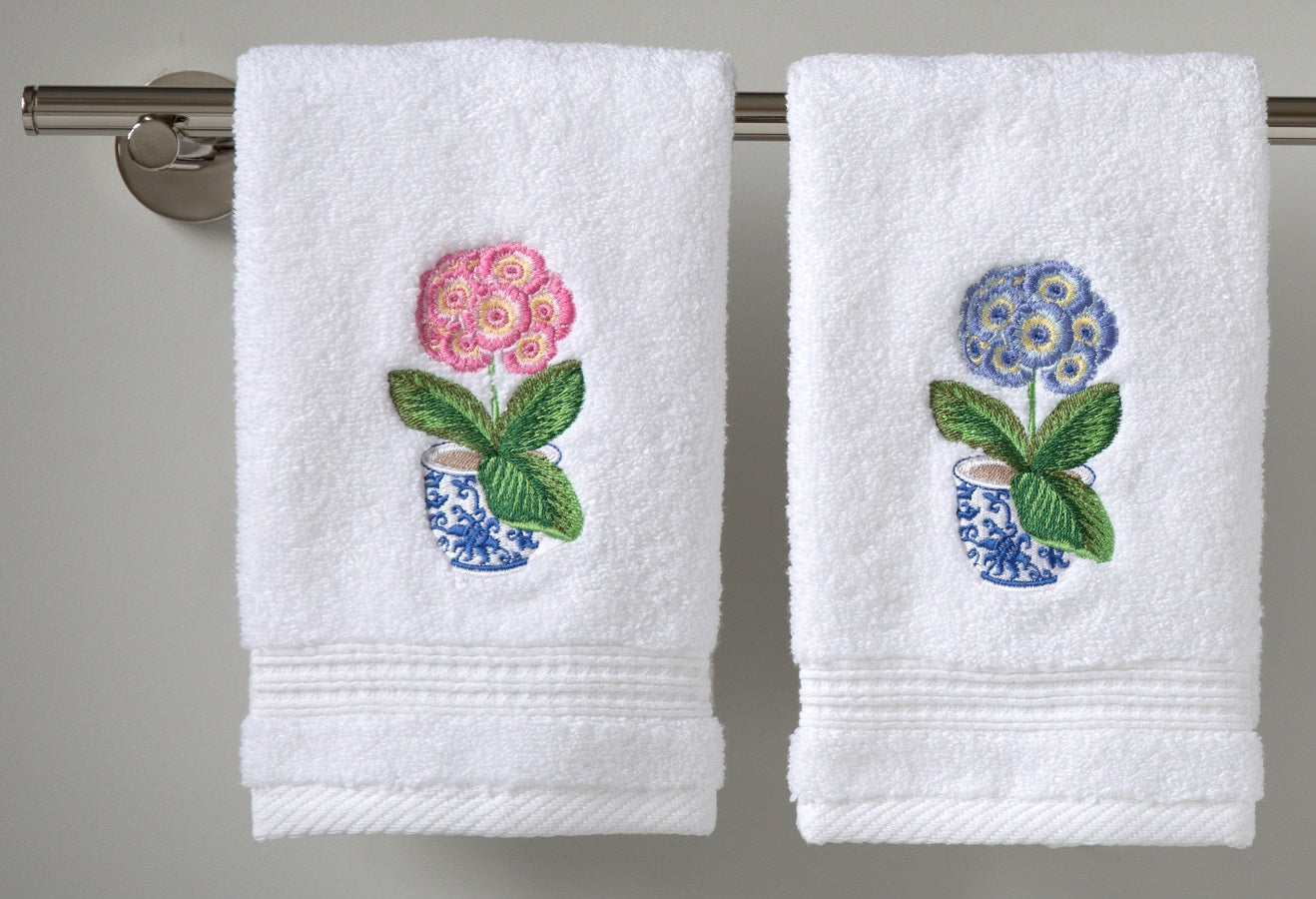 Guest Towel, Terry, Potted Primrose (Pink)
