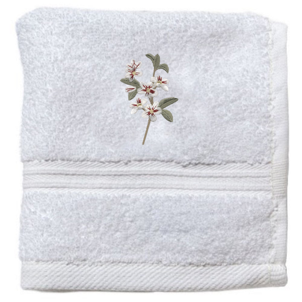 Wash Cloth, Terry, Apple Blossom (White)