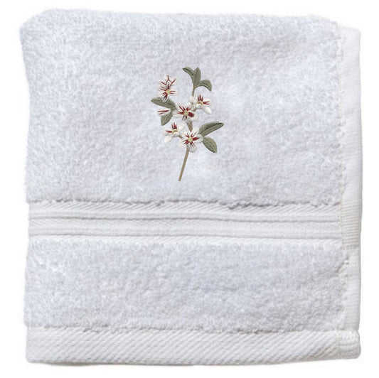 Wash Cloth, Terry, Apple Blossom (White)
