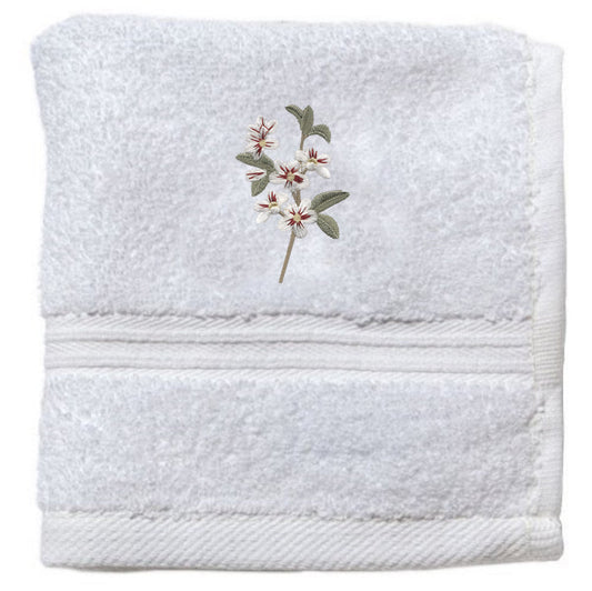 Wash Cloth, Terry, Apple Blossom (White)