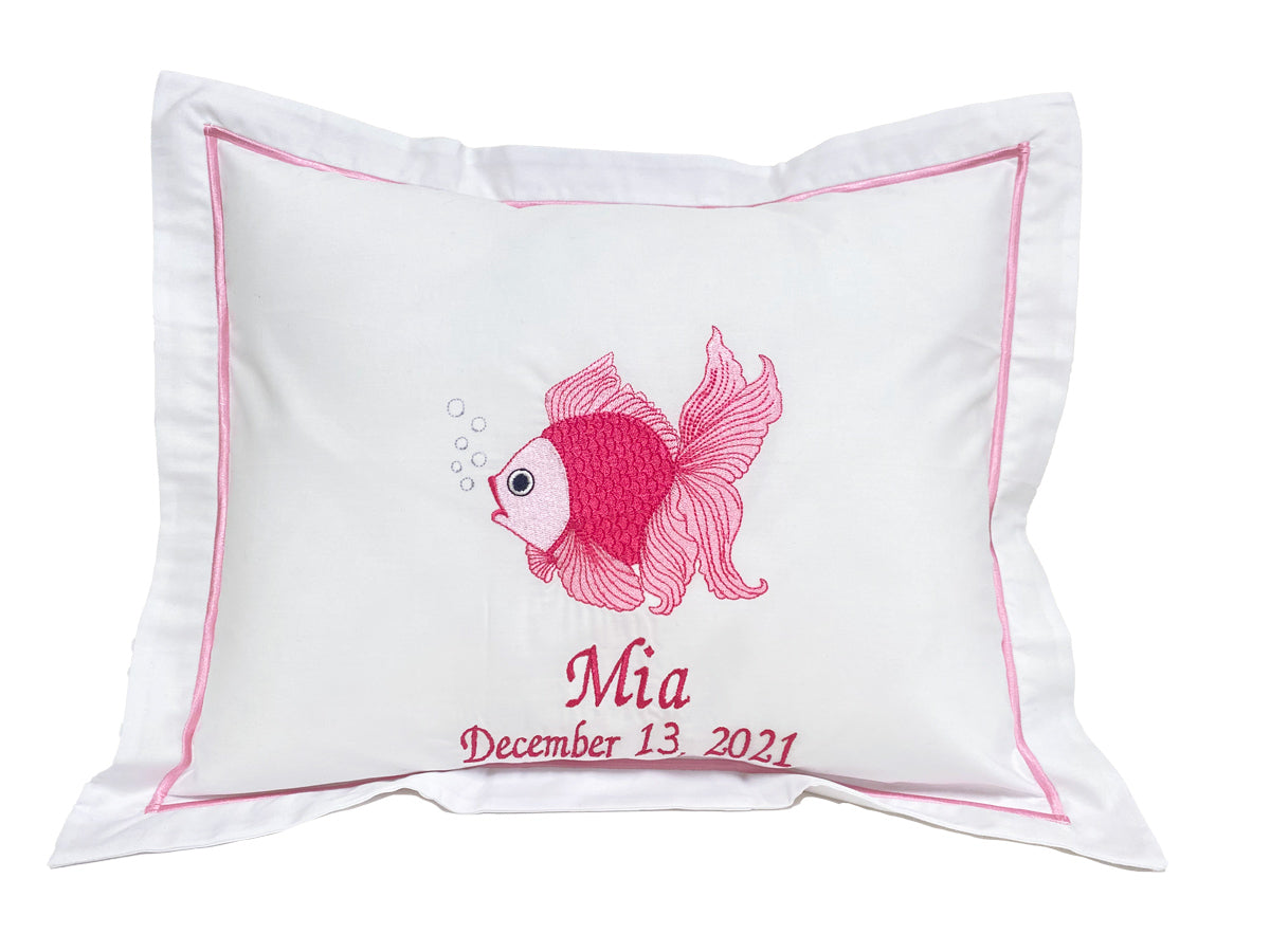 Baby Boudoir Pillow Cover, Fantail Fish (Pink)