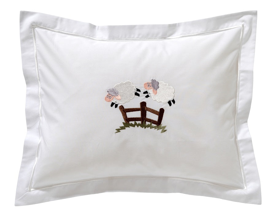Baby Boudoir Pillow Cover, Leaping Sheep (Beige)