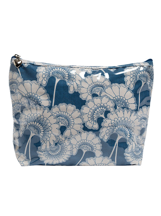 Cosmetic Bag (Medium), Blue Fans (Blue)