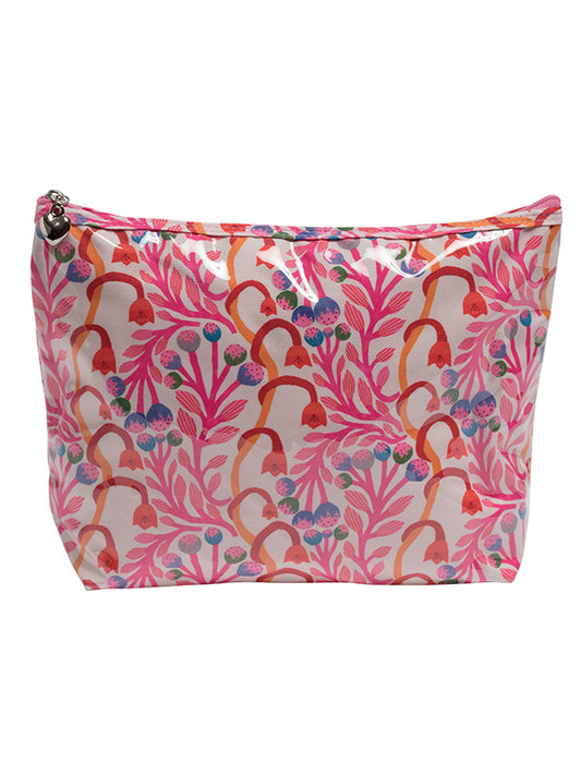 Cosmetic Bag (Medium), Strawberry Vine (Pink)