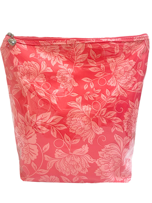 Cosmetic Bag (Large), Peonies (Pink)