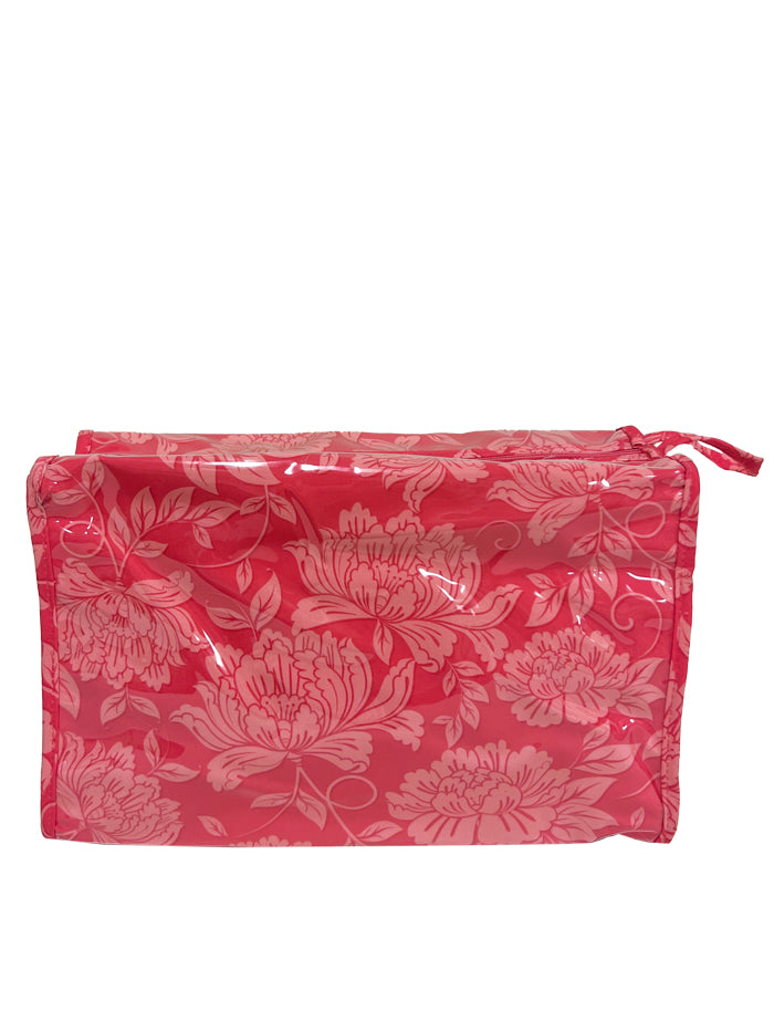 Box Cosmetic Bag, Peonies (Pink).