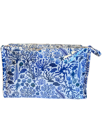 Box Cosmetic Bag, Seashells (Blue)