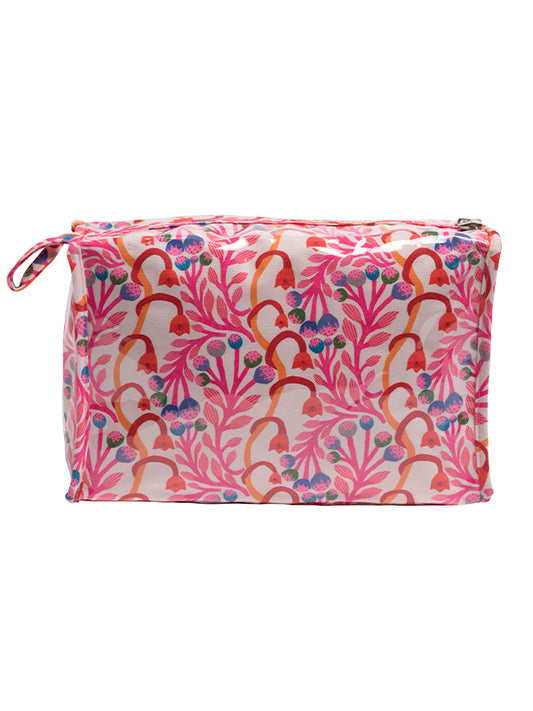 Box Cosmetic Bag, Strawberry Vine (Pink)