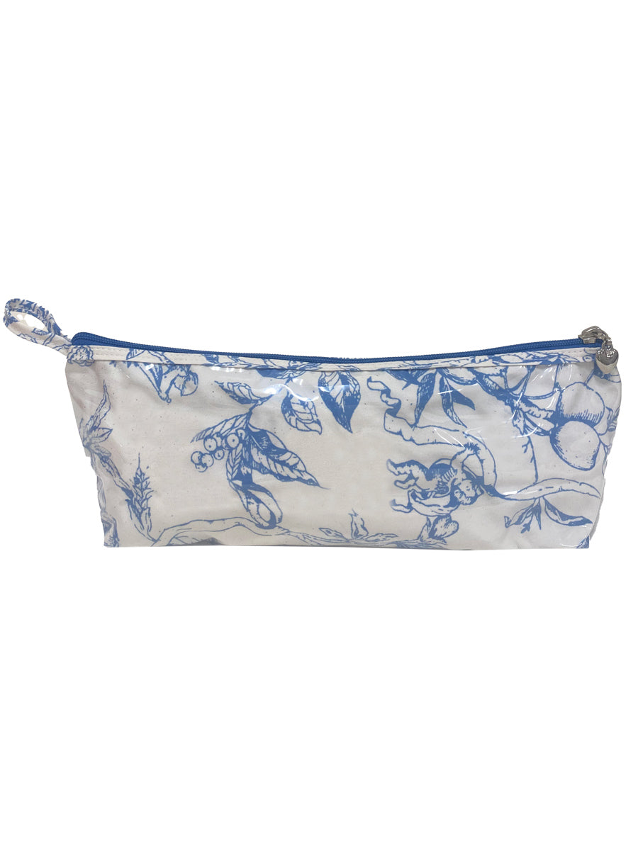 Brush Bag- Vinyl Covered Top Zipper - Strawberry Vine – Jacaranda Living