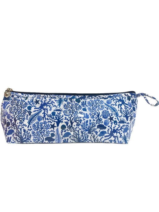 Brush Bag (Long), Seashells (Blue)