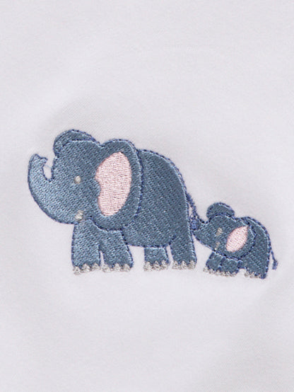 Onesie (Short Sleeve), Elephant & Baby (Blue)