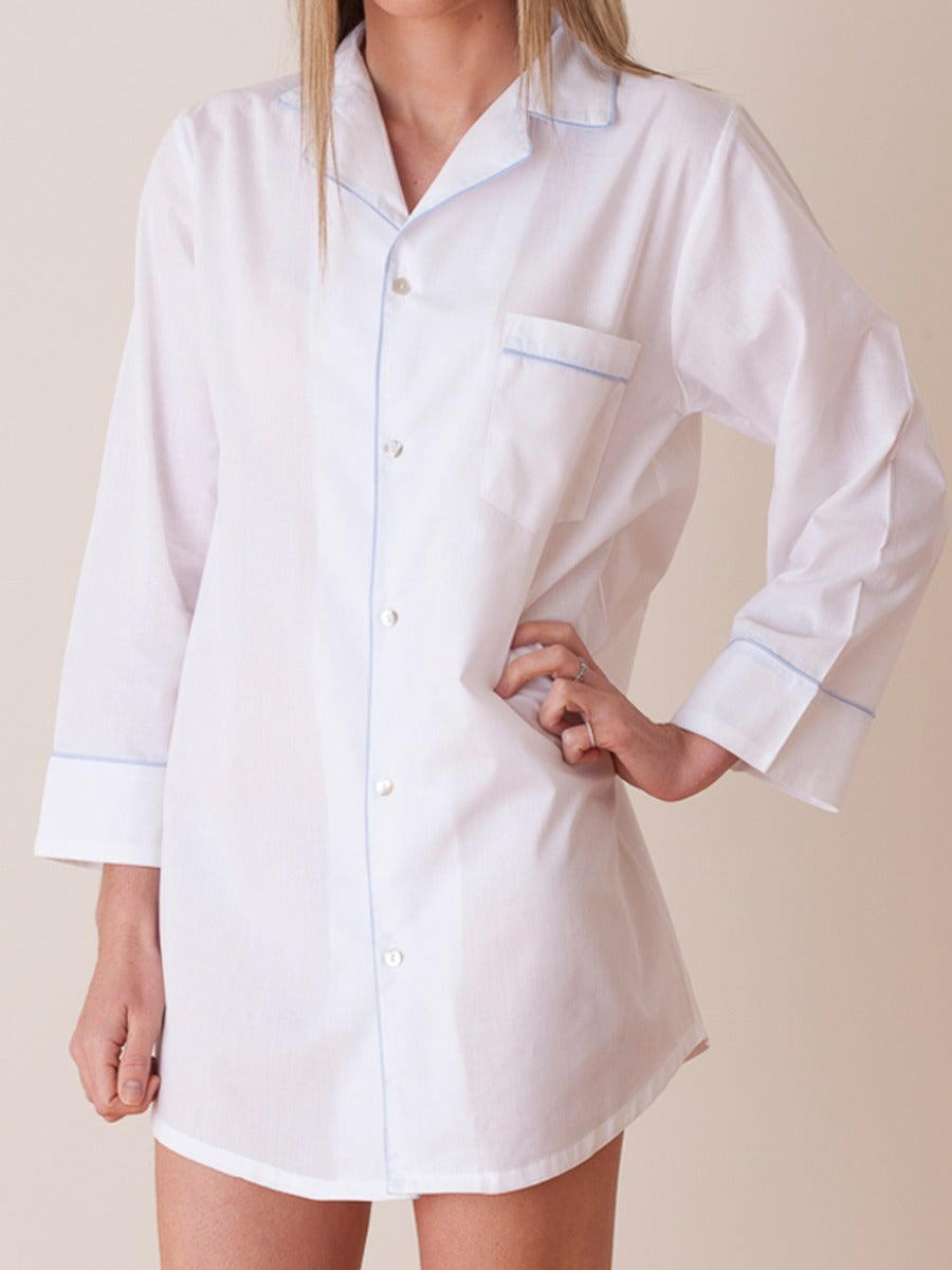 Ginny Nightshirt, Tiffany Blue Piping