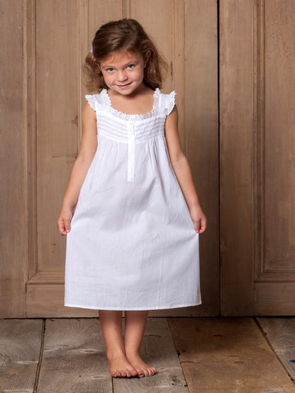 Jessie White Cotton Dress, Ruffle