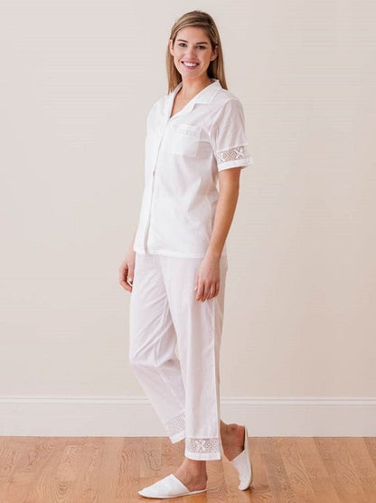 Alison White Cotton Pajamas