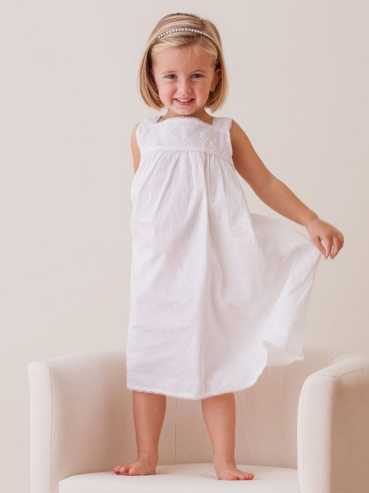 Chelsea White Cotton Dress, Lace