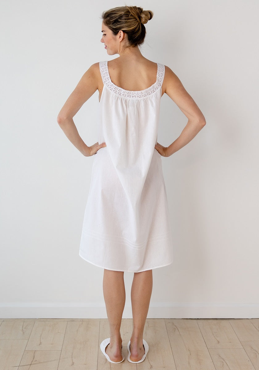 Meghan White Cotton Nightgown