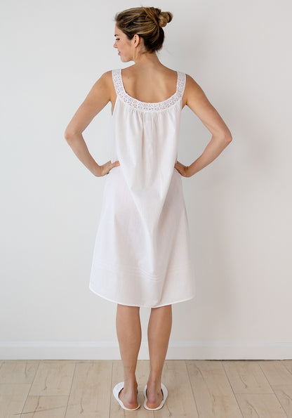 Meghan White Cotton Nightgown