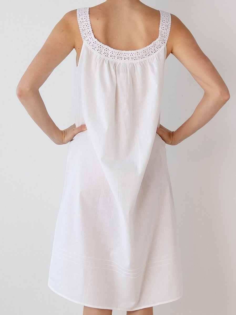 Meghan White Cotton Nightgown
