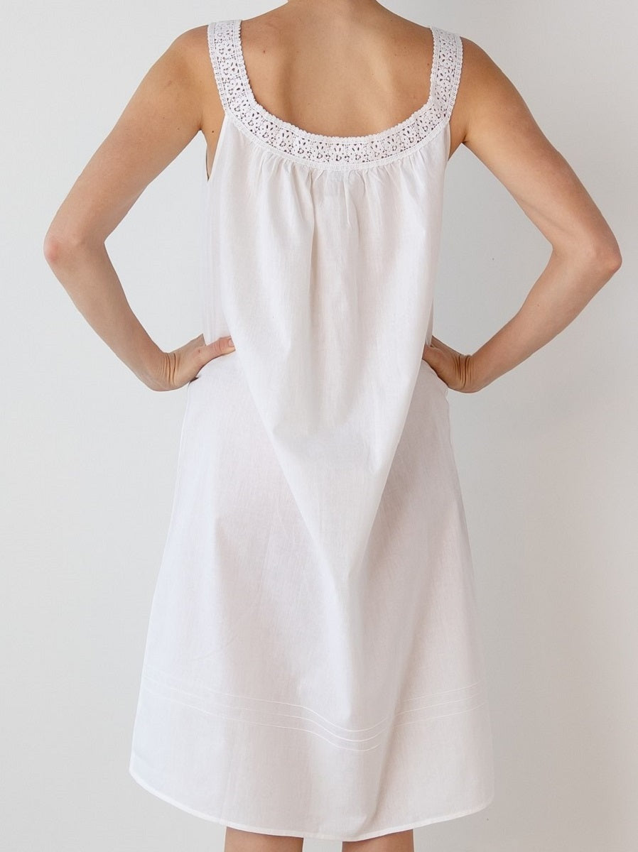 Meghan White Cotton Nightgown