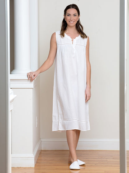 Lillian White Cotton Nightgown
