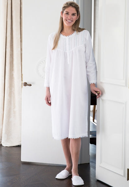 Emily White Cotton Nightgown