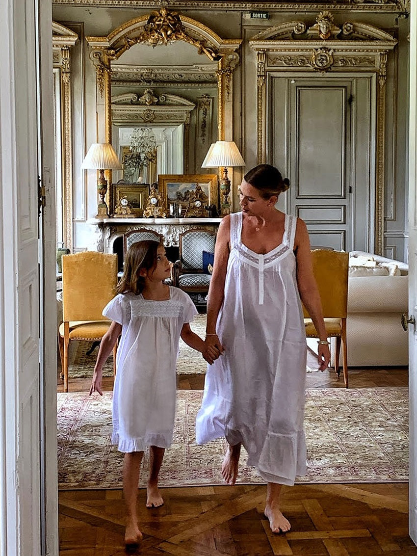 Amelia White Cotton Dress, Smocked