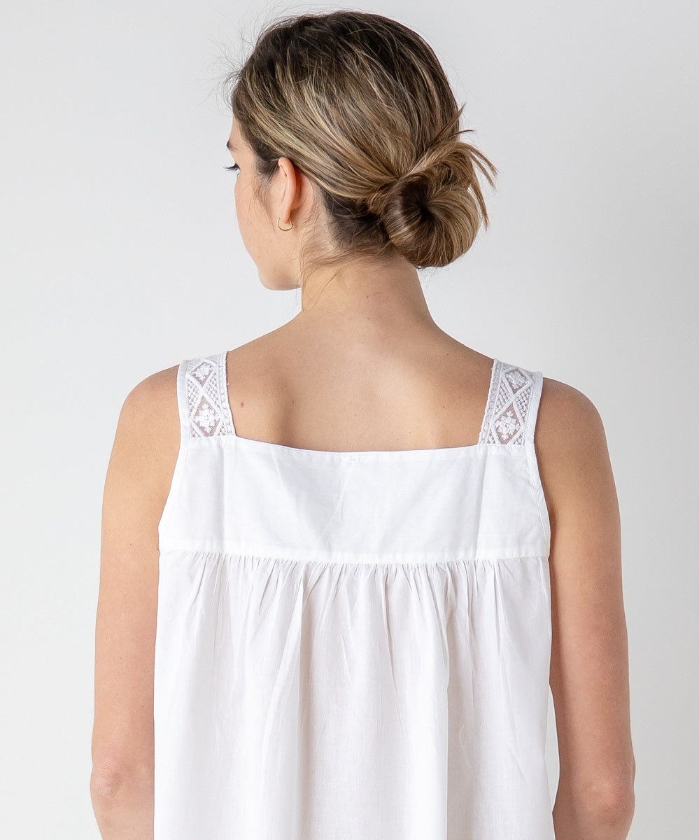 Louise White Cotton Nightgown