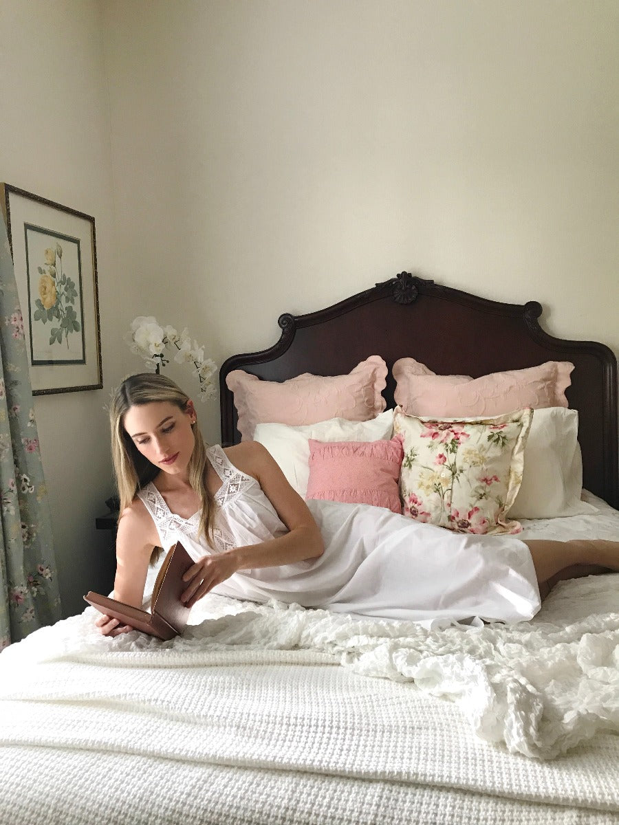 Louise White Cotton Nightgown