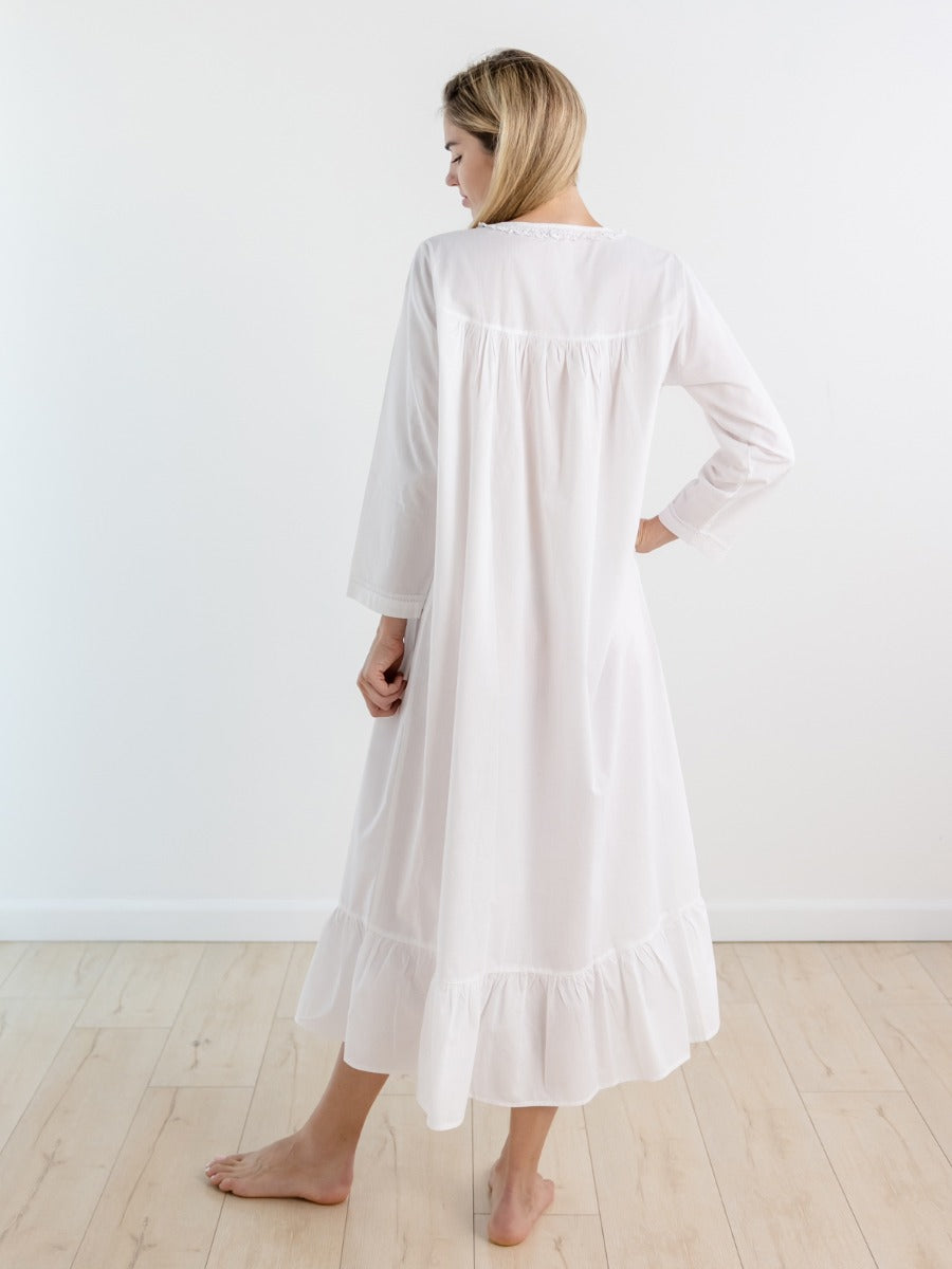 Catherine White Cotton Nightgown.