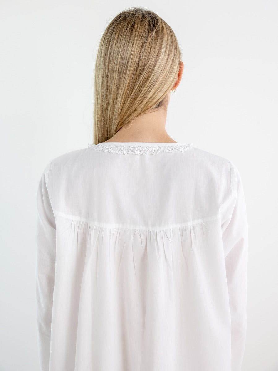 Catherine White Cotton Nightgown.