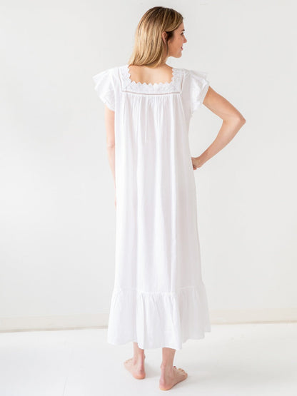 Genevieve White Cotton Nightgown