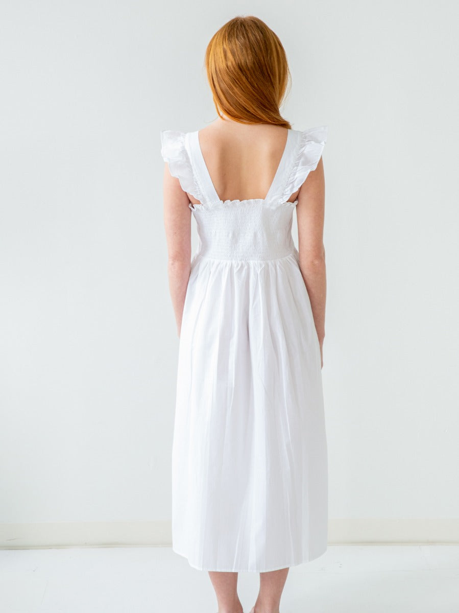 Pippa White Cotton Nightgown