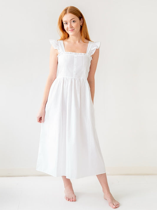 Pippa White Cotton Nightgown
