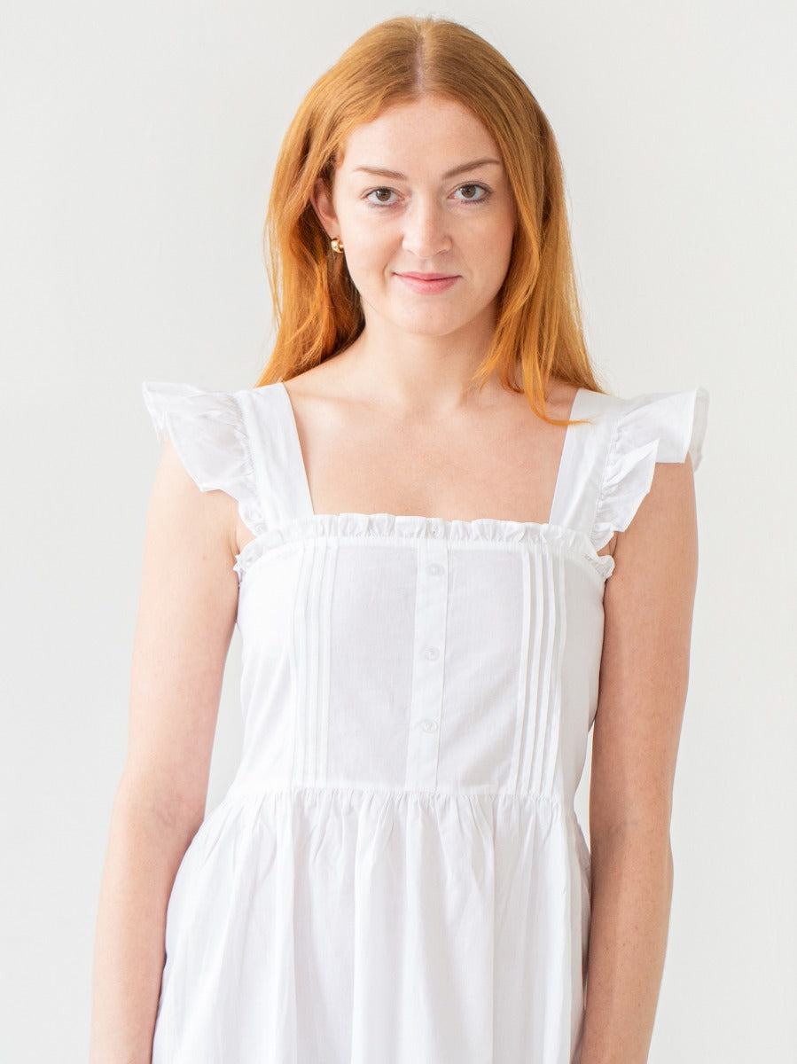 Pippa White Cotton Nightgown