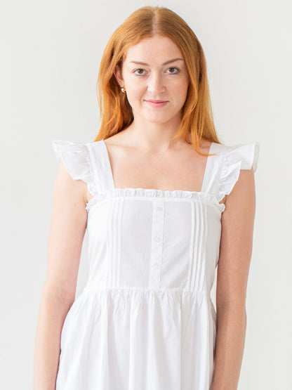 Pippa White Cotton Nightgown