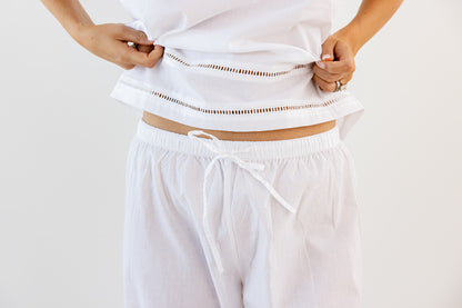 Francine White Cotton PJ Set