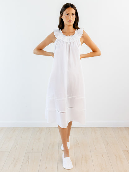 Mia White Cotton Nightgown