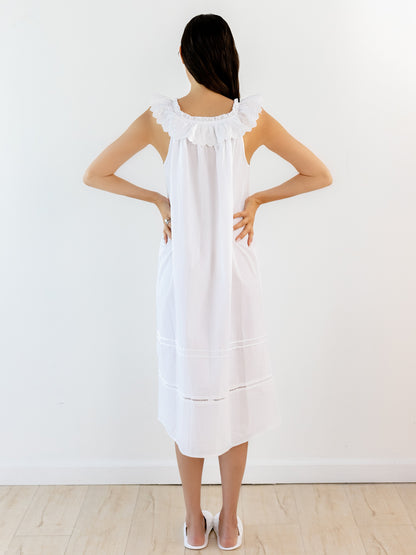 Mia White Cotton Nightgown