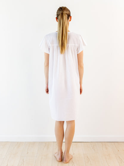 Celeste White Cotton Nightgown