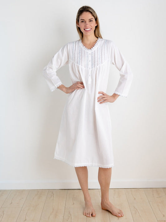 Emily White Cotton Nightgown