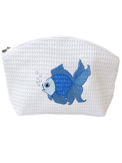 Cosmetic Bag (Medium), Fantail Fish (Blue)